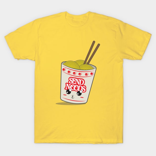 Send Noods - Kawaii Noodles T-Shirt by wookiemike